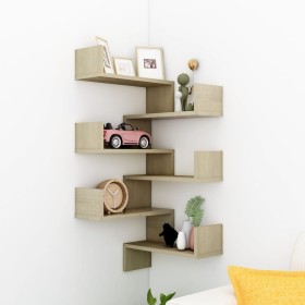 Corner wall shelf 2 units oak-colored plywood 40x40x50cm by vidaXL, Shelves and shelves - Ref: Foro24-807230, Price: 34,44 €,...