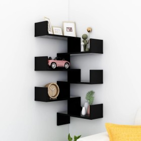 Corner shelves engineered wood wall black 40x40x50 cm by vidaXL, Shelves and shelves - Ref: Foro24-807226, Price: 27,99 €, Di...