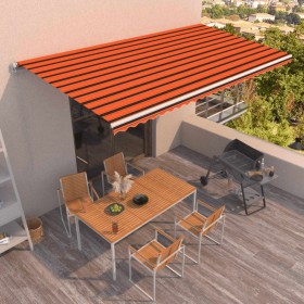 Toldo manual retráctil naranja y marrón 600x350 cm de vidaXL, Toldos - Ref: Foro24-3069040, Precio: 568,99 €, Descuento: %