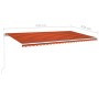 Orange and brown retractable manual awning 600x350 cm by vidaXL, Awnings - Ref: Foro24-3069040, Price: 569,99 €, Discount: %