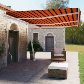 Orange and brown manual retractable foot awning 600x350 cm by vidaXL, Awnings - Ref: Foro24-3069680, Price: 689,99 €, Discoun...