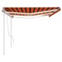 Manual retractable awning with orange and brown LED 6x3.5 m by vidaXL, Awnings - Ref: Foro24-3070085, Price: 741,63 €, Discou...