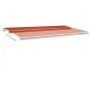 Manual retractable awning with orange and brown LED 6x3.5 m by vidaXL, Awnings - Ref: Foro24-3070085, Price: 741,63 €, Discou...