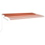 Toldo manual retráctil con LED naranja y marrón 600x350 cm de vidaXL, Toldos - Ref: Foro24-3069045, Precio: 597,79 €, Descuen...