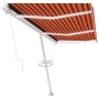 Manual retractable awning with orange and brown LED 600x350 cm by vidaXL, Awnings - Ref: Foro24-3069685, Price: 734,64 €, Dis...