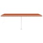 Manual retractable awning with orange and brown LED 600x350 cm by vidaXL, Awnings - Ref: Foro24-3069685, Price: 734,64 €, Dis...