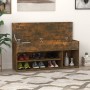 Smoked oak plywood shoe bench 105x30x45 cm by vidaXL, Shoe racks and shoe organizers - Ref: Foro24-816056, Price: 55,31 €, Di...