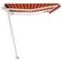 Manual retractable awning with orange and brown LED 600x350 cm by vidaXL, Awnings - Ref: Foro24-3069685, Price: 735,99 €, Dis...