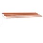 Manual retractable awning with orange and brown LED 600x350 cm by vidaXL, Awnings - Ref: Foro24-3069685, Price: 734,64 €, Dis...