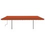 Automatic retractable awning with orange and brown poles 6x3.5 m by vidaXL, Awnings - Ref: Foro24-3070290, Price: 888,61 €, D...