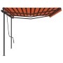 Automatic retractable awning with orange and brown poles 6x3.5 m by vidaXL, Awnings - Ref: Foro24-3070290, Price: 888,61 €, D...