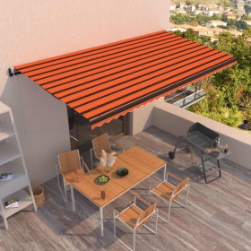 Orange and brown automatic retractable awning 600x350 cm by vidaXL, Awnings - Ref: Foro24-3069250, Price: 782,99 €, Discount: %