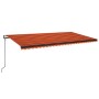 Toldo automático LED sensor de viento naranja marrón 600x350 cm de vidaXL, Toldos - Ref: Foro24-3069255, Precio: 1,00 €, Desc...