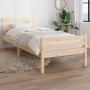 Solid wood bed frame 100x200 cm by vidaXL, Beds and slatted bases - Ref: Foro24-814809, Price: 74,39 €, Discount: %