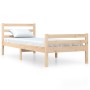 Solid wood bed frame 100x200 cm by vidaXL, Beds and slatted bases - Ref: Foro24-814809, Price: 74,39 €, Discount: %