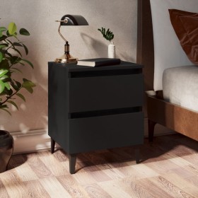 Black plywood nightstand 40x35x50 cm by vidaXL, Nightstands - Ref: Foro24-805871, Price: 61,07 €, Discount: %