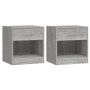 Mesitas de noche 2 unidades con cajón gris Sonoma de vidaXL, Mesitas de noche - Ref: Foro24-342587, Precio: 64,20 €, Descuent...