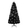 LED-Schneeflocken-Weihnachtsbaum aus schwarzem Glasfaser 150 cm von vidaXL, Weihnachtsbäume - Ref: Foro24-328462, Preis: 78,1...