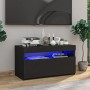 Mueble de TV con luces LED negro 75x35x40 cm de vidaXL, Muebles TV - Ref: Foro24-804393, Precio: 64,51 €, Descuento: %