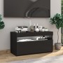 Mueble de TV con luces LED negro 75x35x40 cm de vidaXL, Muebles TV - Ref: Foro24-804393, Precio: 64,51 €, Descuento: %