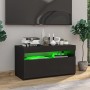 Mueble de TV con luces LED negro 75x35x40 cm de vidaXL, Muebles TV - Ref: Foro24-804393, Precio: 64,51 €, Descuento: %