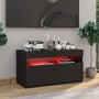 Mueble de TV con luces LED negro 75x35x40 cm de vidaXL, Muebles TV - Ref: Foro24-804393, Precio: 64,51 €, Descuento: %