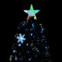 LED-Schneeflocken-Weihnachtsbaum aus schwarzem Glasfaser 150 cm von vidaXL, Weihnachtsbäume - Ref: Foro24-328462, Preis: 78,1...