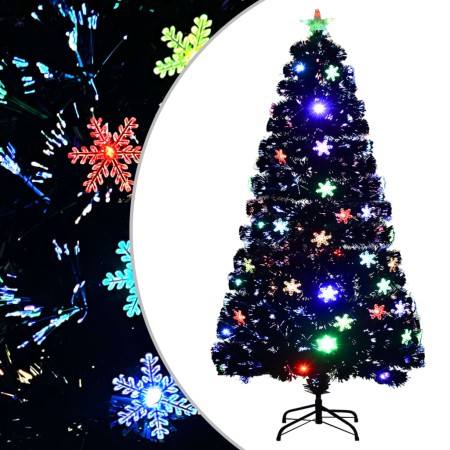 Christmas tree snowflakes LED fiber optic black 120 cm by vidaXL, Christmas trees - Ref: Foro24-328461, Price: 65,22 €, Disco...