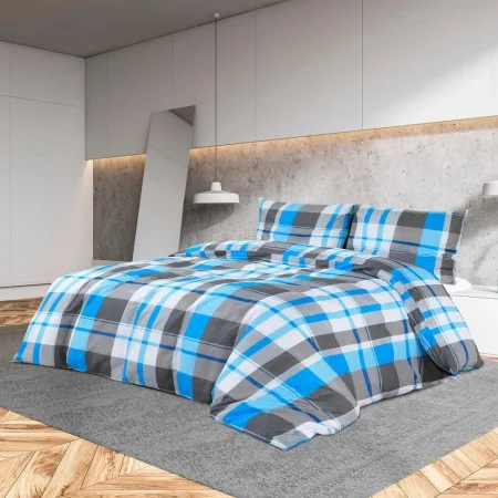 Bettwäscheset aus blauer und grauer Baumwolle, 240 x 220 cm von vidaXL, Bettbezüge - Ref: Foro24-136064, Preis: 23,68 €, Raba...