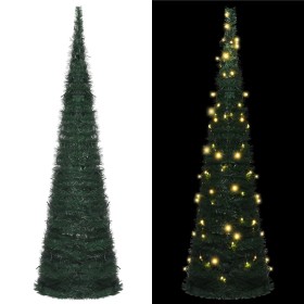 Pop-up artificial Christmas tree with green LED strip 150 cm by vidaXL, Christmas trees - Ref: Foro24-321523, Price: 44,36 €,...