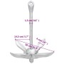 Folding anchor with silver malleable iron rope 1.5 kg by vidaXL, Anchors - Ref: Foro24-94284, Price: 27,84 €, Discount: %