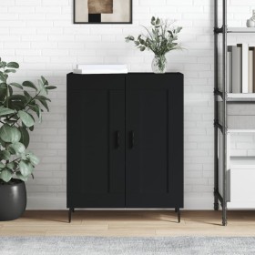 Black engineered wood sideboard 69.5x34x90 cm by vidaXL, Sideboards - Ref: Foro24-830213, Price: 92,99 €, Discount: %