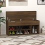 Brown oak plywood shoe bench 105x30x45 cm by vidaXL, Shoe racks and shoe organizers - Ref: Foro24-816058, Price: 78,01 €, Dis...