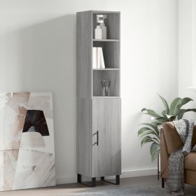 Tall gray Sonoma plywood sideboard 34.5x34x180 cm by vidaXL, Sideboards - Ref: Foro24-3189667, Price: 107,99 €, Discount: %