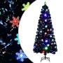 Christmas tree snowflakes LED fiber optic black 210 cm by vidaXL, Christmas trees - Ref: Foro24-328464, Price: 124,04 €, Disc...