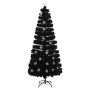 Árbol de Navidad copos de nieve LED fibra óptica negro 210 cm de vidaXL, Arboles de navidad - Ref: Foro24-328464, Precio: 124...