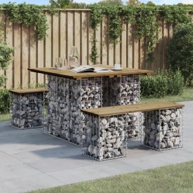 Gabionenkorb-Gartenbank aus imprägniertem Kiefernholz 100x102x72cm von vidaXL, Gartenbänke - Ref: Foro24-834373, Preis: 103,9...