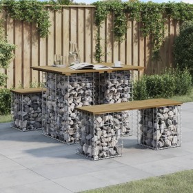 Gartenbank im Gabionen-Design aus imprägniertem Kiefernholz, 100 x 70 x 72 cm von vidaXL, Gartenbänke - Ref: Foro24-834364, P...