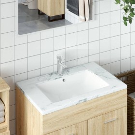 Rectangular white ceramic bathroom sink 55.5x37.5x19 cm by vidaXL, Sinks - Ref: Foro24-153727, Price: 51,70 €, Discount: %