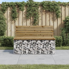 Gartenbank im Gabionen-Design aus imprägniertem Kiefernholz, 103 x 70 x 65 cm von vidaXL, Gartenbänke - Ref: Foro24-834376, P...