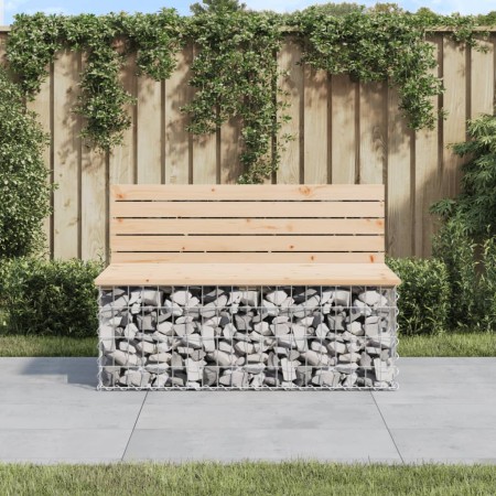 Gabionen-Design-Gartenbank aus massivem Kiefernholz, 103 x 70 x 65 cm von vidaXL, Gartenbänke - Ref: Foro24-834374, Preis: 14...