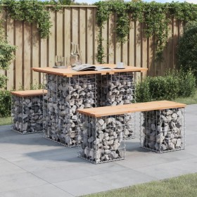 Gabionen-Design-Gartenbank aus massivem Kiefernholz, 100 x 70 x 72 cm von vidaXL, Gartenbänke - Ref: Foro24-834365, Preis: 73...