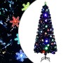 Árbol de Navidad copos de nieve LED fibra óptica negro 240 cm de vidaXL, Arboles de navidad - Ref: Foro24-328465, Precio: 152...