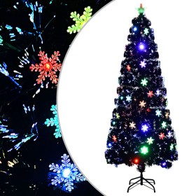 Christmas tree snowflakes LED fiber optic black 240 cm by vidaXL, Christmas trees - Ref: Foro24-328465, Price: 152,99 €, Disc...