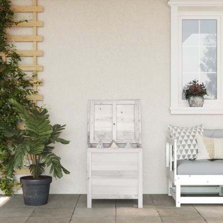 Solid wood garden chest white fir 50x49x56.5 cm by vidaXL, Outdoor storage boxes - Ref: Foro24-364749, Price: 82,55 €, Discou...