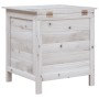 Arcón de jardín madera maciza abeto blanco 50x49x56,5 cm de vidaXL, Cajas de almacenaje para exteriores - Ref: Foro24-364749,...