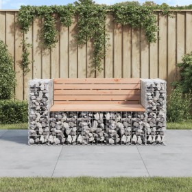 Gabionen-Design-Gartenbank aus Douglasienholz, 143 x 71 x 65,5 cm von vidaXL, Gartenbänke - Ref: Foro24-834378, Preis: 195,45...