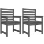 Garden chairs 2 pcs solid pine wood gray 60x48x91 cm by vidaXL, Garden chairs - Ref: Foro24-824055, Price: 88,87 €, Discount: %