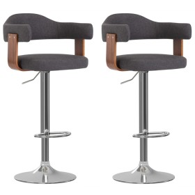 Bar stools, 2 units, dark gray curved wood and fabric by vidaXL, Kitchen stools - Ref: Foro24-327338, Price: 200,82 €, Discou...