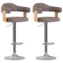 Bar stools 2 units gray taupe curved wood and fabric by vidaXL, Kitchen stools - Ref: Foro24-327339, Price: 197,28 €, Discoun...